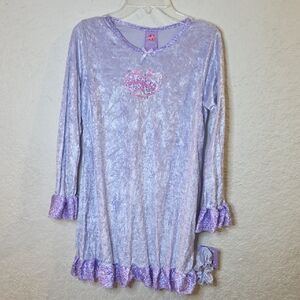 Lavender Kids Nightgown with Ruffle Trim and Matching Scrunchie